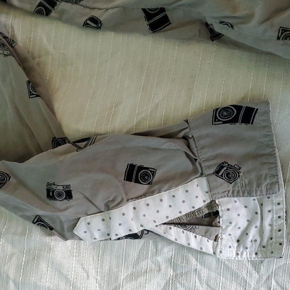 Tie Front Button Down Camera Shirt Blouse - Picture 5 of 11